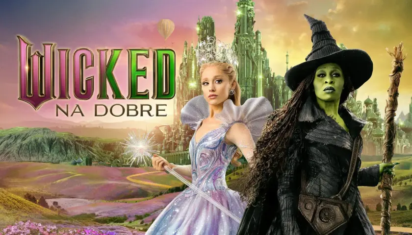 Dwie czarownice, dobra i zła, na tle krainy Oz. Dowiedz się, gdzie obejrzeć "Wicked"!
